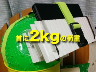 首に2kgの荷重
 